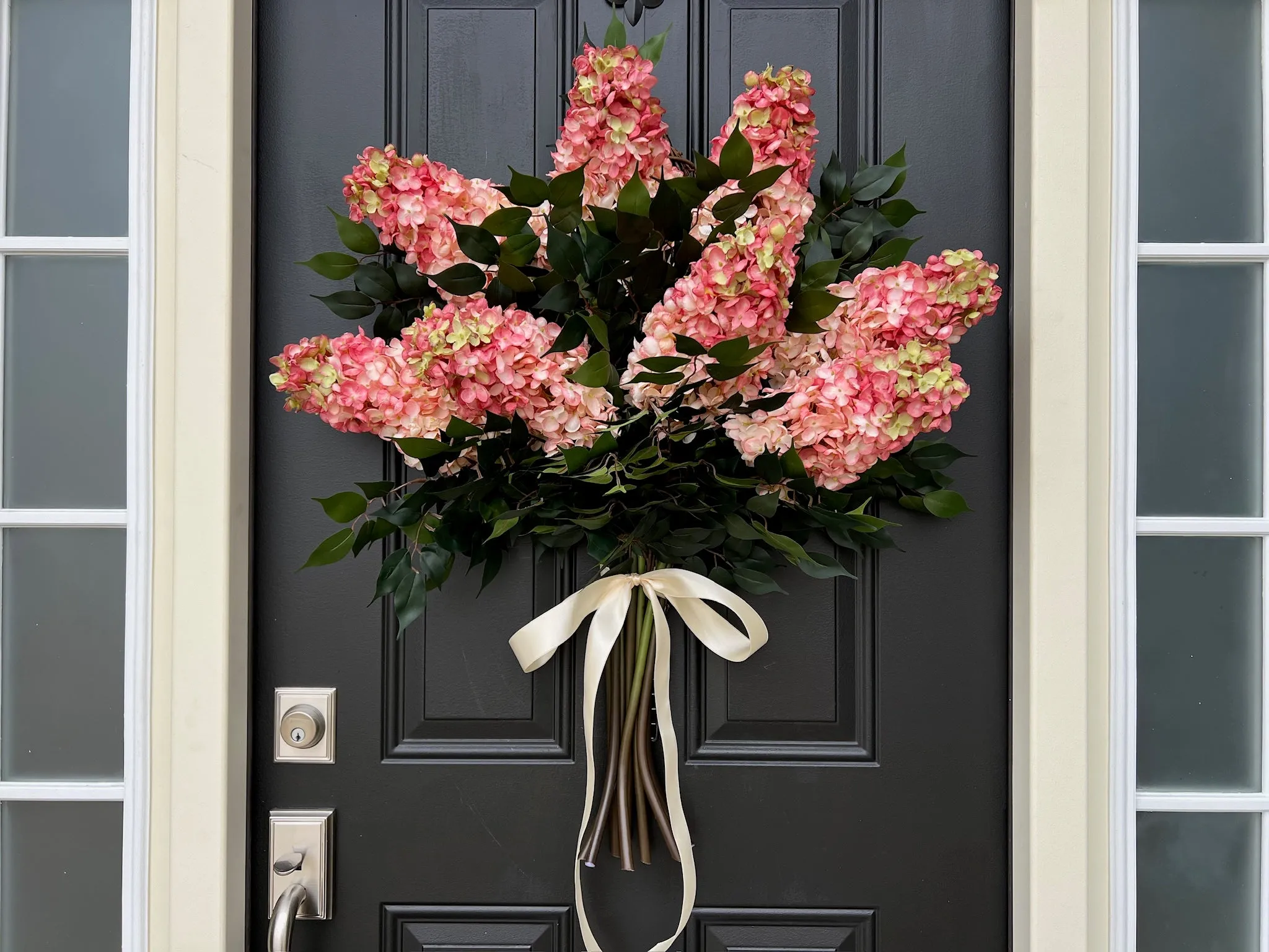 Summer Peach Fuzz Cone Hydrangea Wreath