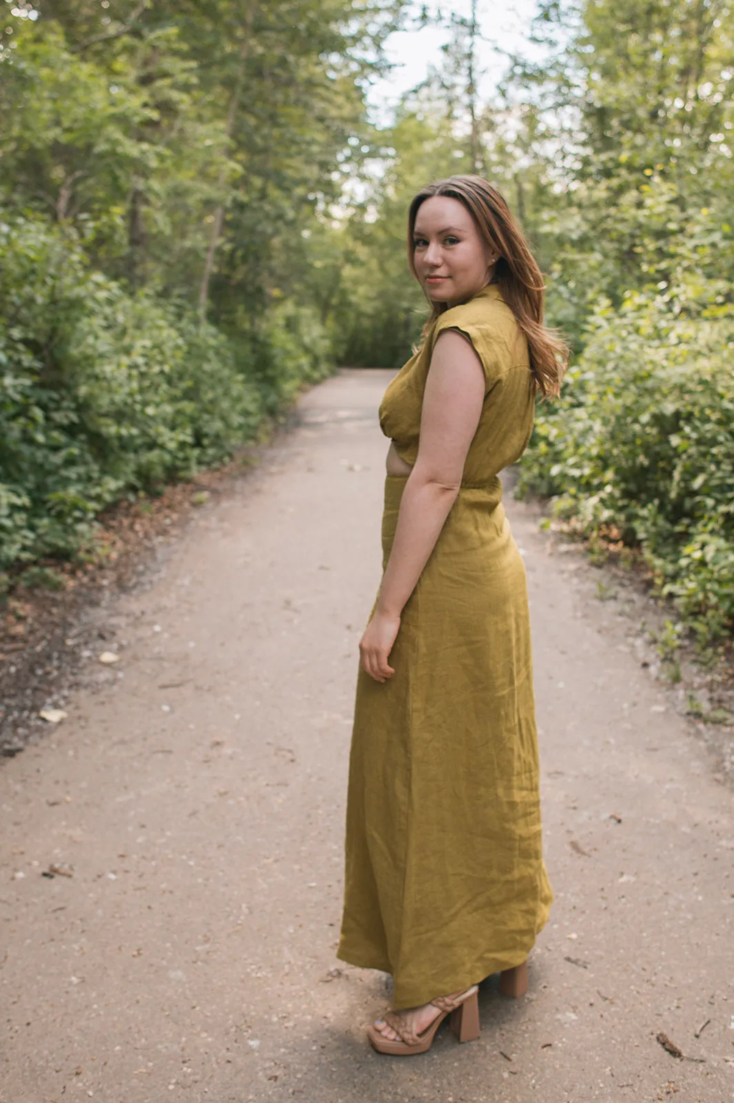 The All You Need Linen Maxi Dress - Olive