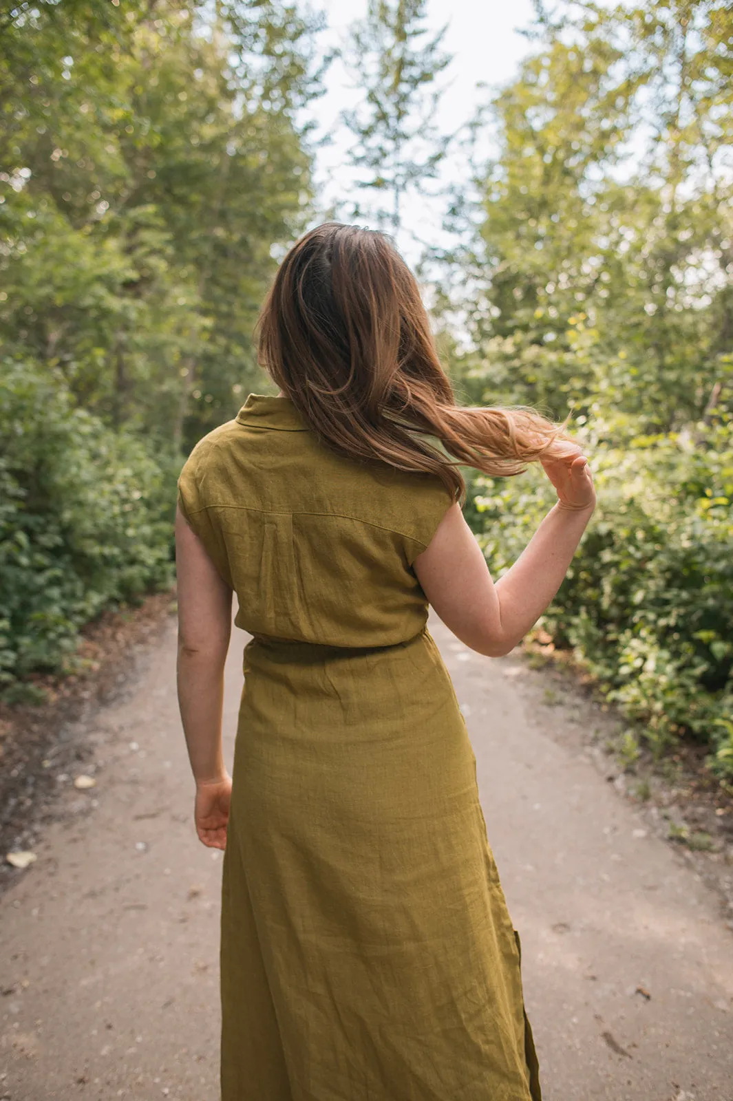 The All You Need Linen Maxi Dress - Olive