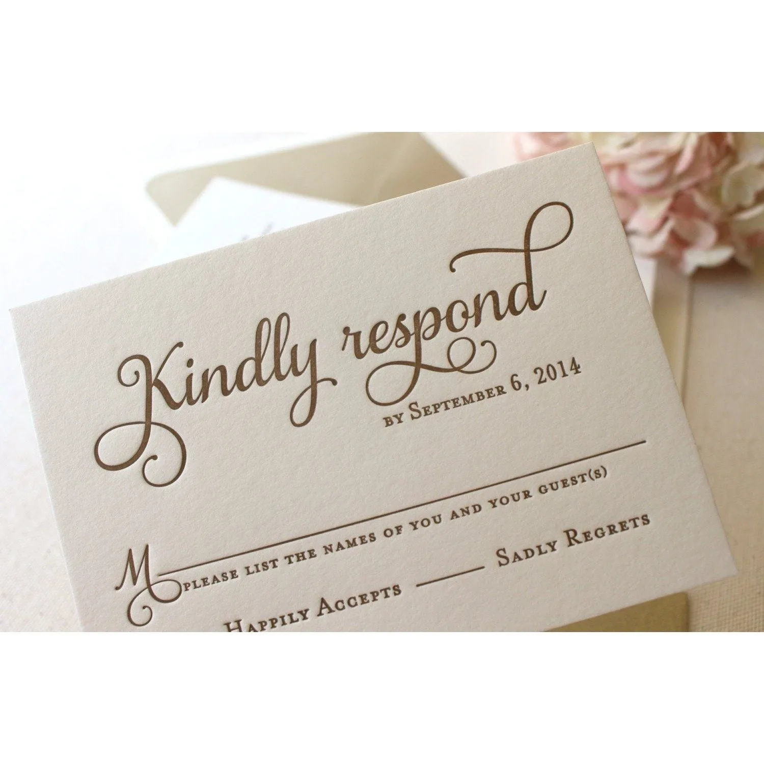 The Garden Rose Suite - SAMPLE Letterpress Wedding Invitation