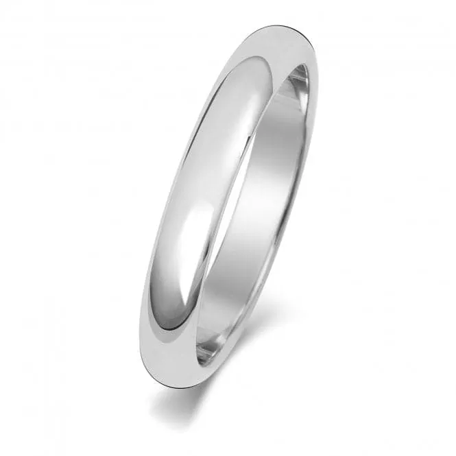 Wedding Band  9ct D Shape 3mm Wedding  Ring W103WH/I