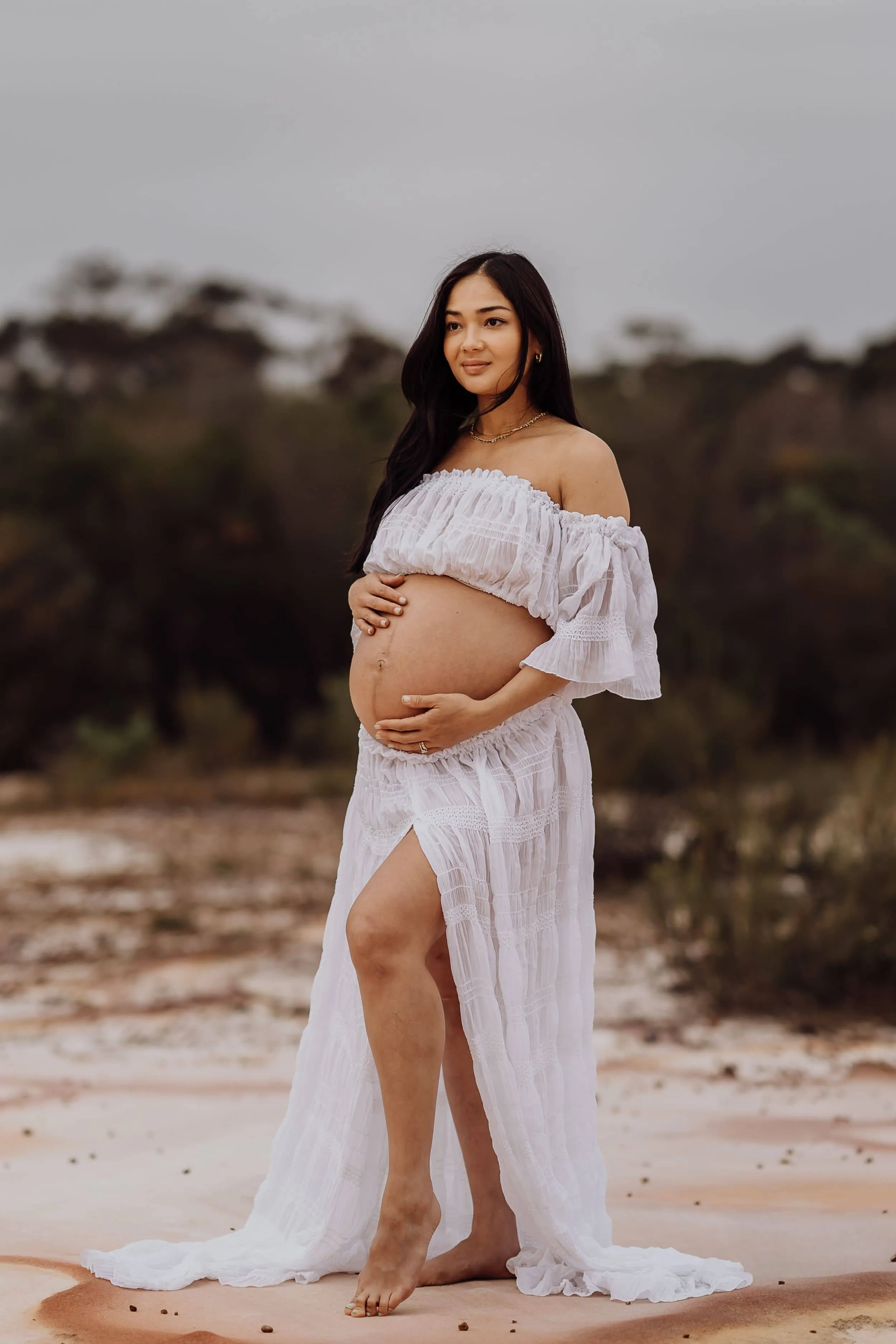 White Lotus Tulle Maxi Two Piece Set