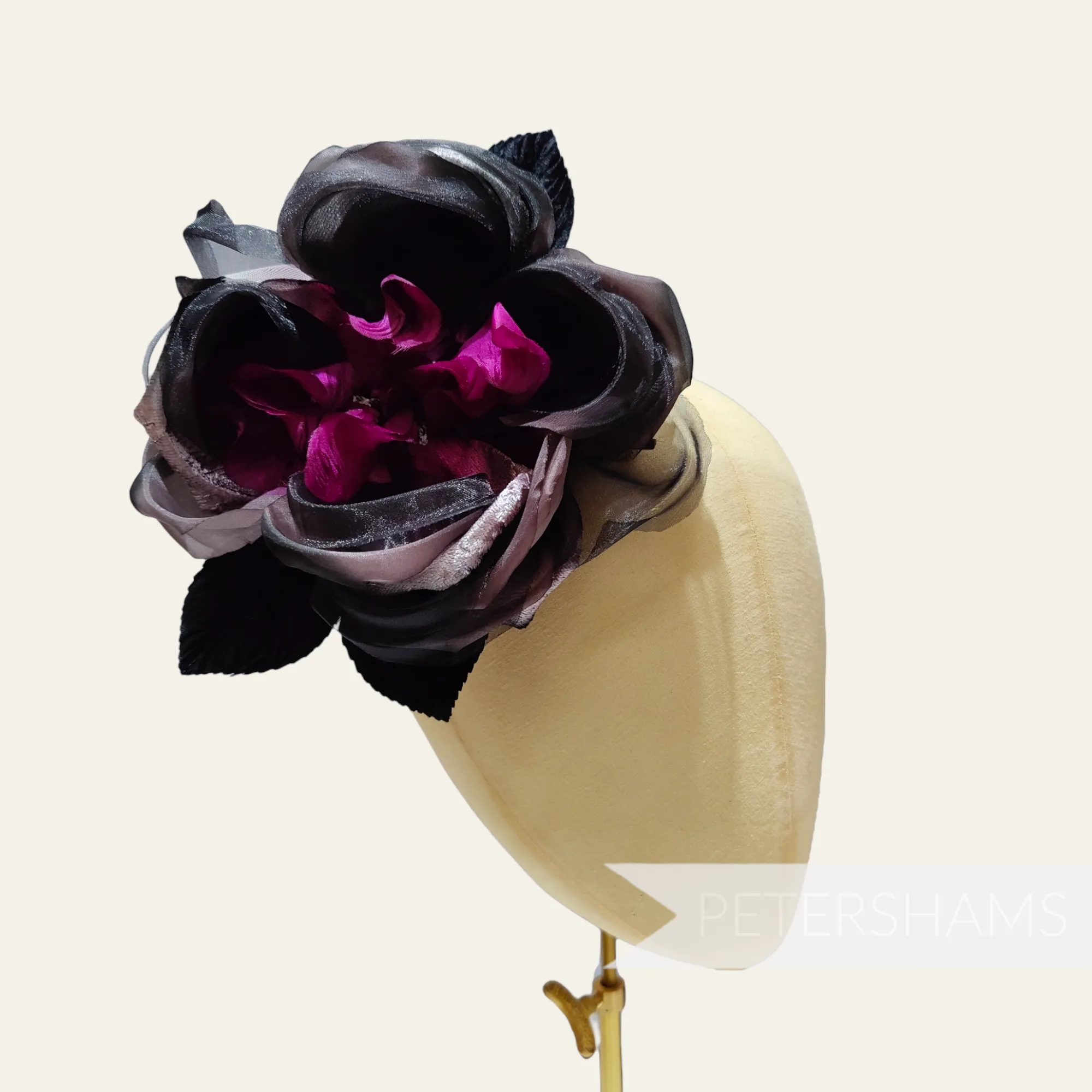 'Zora' Extra Large 15cm Silk, Organza and Velvet Millinery Hat Flower